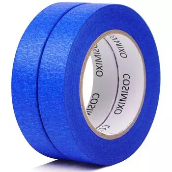 COSIMIXO Masking 24mm 60 Yards 2 Rolls of Painting Masking Mildew Hardening Original Blue Tape for Home Sharp Lines Tape, Painter s Tape, Wide, Long, синий