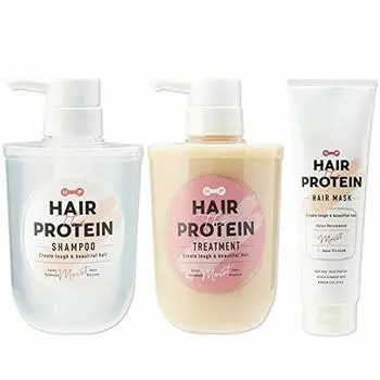 Cosmetex Roland Hair the Protein Moist Shampoo 460mL + Treatment 460mL + Hair Mask 180g Set