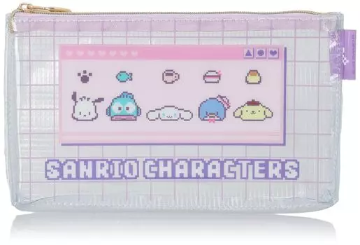 Cosmetic Accessory Cute Purple [Sanrio] Pouch, Pouch, Holder, PVC, Clear, Simple, Ladies, Women, Adults, Students, Children, Character, sanrio0032,
