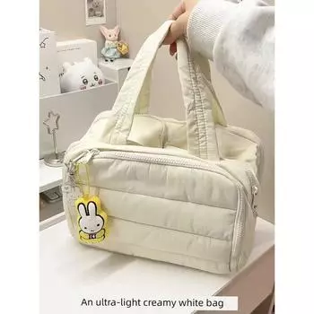 Cosmetic Bag Large Capacity Bag Women 2025 New Portable Partition Storgage Bag Travel Wash Bag New White without pendant
