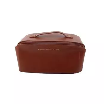 Cosmetic Bag Organ Pillow Makeup Household Travel Storage Washing Supplies Large Capacity Caramel коричневый