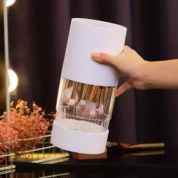 Cosmetic Makeup Brush Holder Storage Box Organizer Eyebrow Pencil Beauty Plastic Lid Waterproof Dustproof