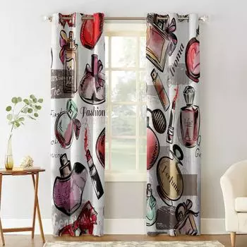 Cosmetic Perfume Lipstick Moisturizer Bedroom kitchen Living room decoration items window curtains for living room 135W x 60H(cm)