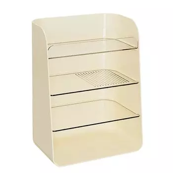 Cosmetic Shelf Light Luxury Multi Layer Makeup Shelf Bathroom Counter Organizer for Bedroom бежевый