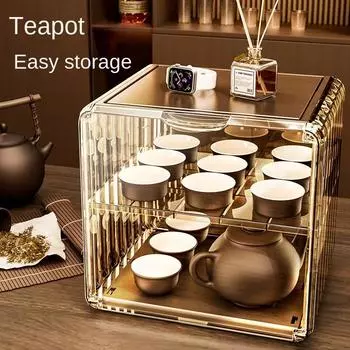 Cosmetic Storage Box Large Capacity Skin Care Organizer Detachable Partition To Accommodate High Bottles Bottom Anti Slip