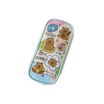 Cosmetics Card Pen Cartoon Capybara Stationery Bag Cartoon PVC Pencil Pouch Men Women