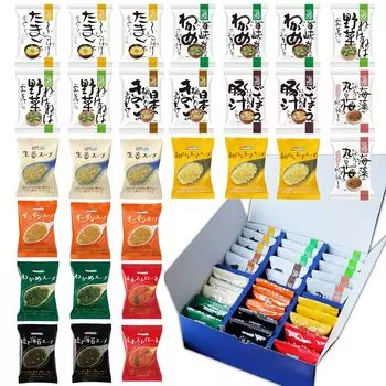 Cosmos Foods Сухой замороженный суп мисо Суп Суп 12 видов 30 блюд Роскошный подарочный набор Набор комнатной температуры Запас мгновенного подарка Подарок на конец года