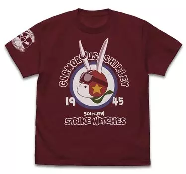 Cospa 501st Joint Fighter Wing Strike Witches ROAD to BERLIN Charlotte E. Yeager Personal Mark T-shirt BURGUNDY L size