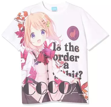 Cospa - это заказ кролика Какао футболка с полной графикой БЕЛАЯ размер M