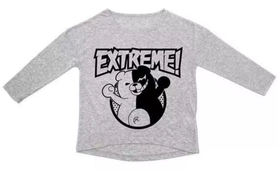 [COSPA] Danganronpa: School of Hope and High School Students of Despair THE ANIMATION Monokuma EXTREME Drop Shoulder Heather Gray Size: GIRLS FREE