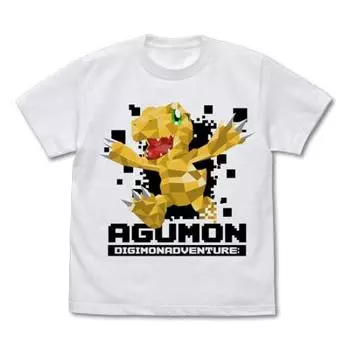 Cospa Digimon Adventure: Agumon Polygon Graphic T-shirt WHITE XL size