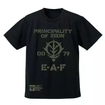 COSPA Футболка Mobile Suit Gundam Zeon Earth Army Dry ЧЕРНАЯ размер L