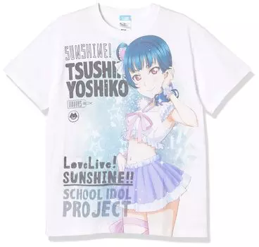 Cospa Love Live! Солнечный свет!! Футболка с принтом Yoshiko Tsushima, пижама, версия. БЕЛЫЙ размер M