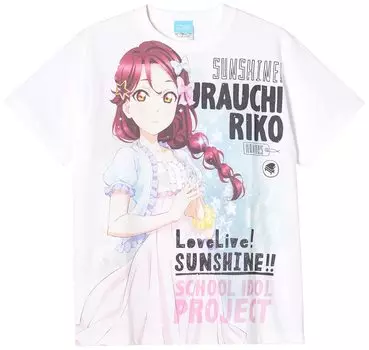 COSPA Love Live Sunshine Riko Sakurauchi Full Graphic T-shirt Pajamas Ver. S size WHITE