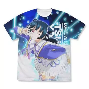 Cospa Love Live Sunshine Yoshiko Tsushima Full Graphic T-shirt Over the Rainbow WHITE L size