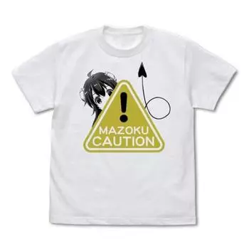 Cospa Machikado Mazoku Shamiko Mazoku Caution T-shirt WHITE L size