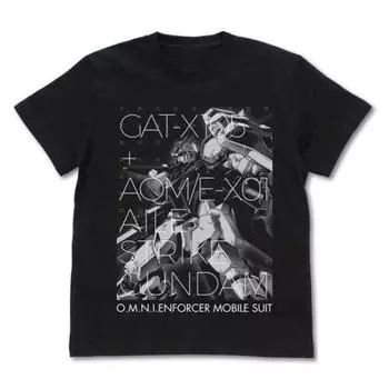 Cospa Mobile Suit Gundam SEED Aile Strike Gundam T-shirt BLACK M size