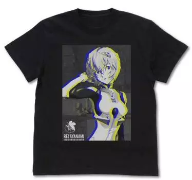 Cospa Neon Genesis Evangelion Rei Ayanami Graphic T-shirt BLACK L size