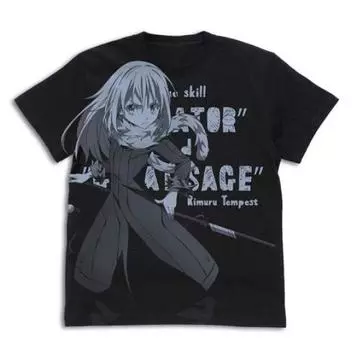 Cospa О том, как я переродился в слизь Rimuru Tempest All Print ЧЕРНАЯ футболка размера L чёрный
