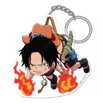 Cospa ONE PIECE Ace Acrylic Tsumamare Rubber Keychain Rubber Mascot