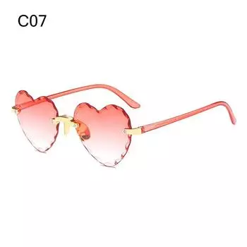 Cosplay Eyewear Rimless Women Sun Glasses Shades Love Heart Sunglasses Heart Sunglasses C07