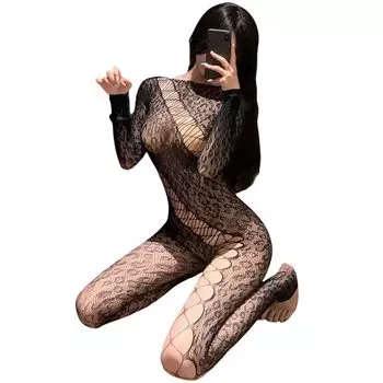 Cosplay Sexy Little Devil Leopard Print Devil Lingerie Mesh Body Stockings Tiger Leopard Full Body Net Tights Perforated Competition Leotard Open Back