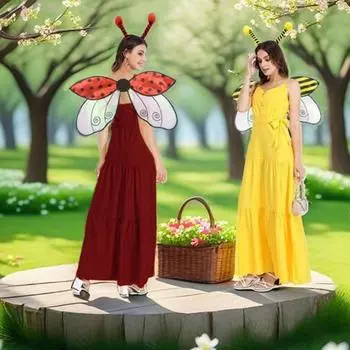 Cosplay Wing And Headband Ladybird Honeybee Wing Costume Accessories Insect Wing Fairy Wing Ladybug