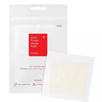COSRX Acne Pimple Master Patch, Лечение акне, Гидроколлоидные пластыри, Корейская косметика, KBeauty, образец (24 patches) *1 pcs