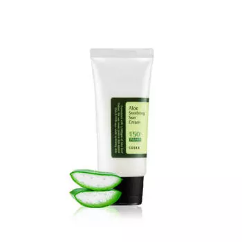 COSRX Успокаивающий солнцезащитный крем Aloe Soothing Sun Cream SPF50 PA+++ 50 мл, Увлажнение, Корейская косметика, Kbeauty, образец
