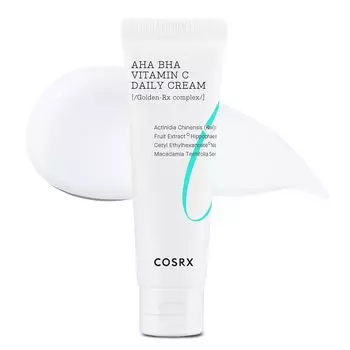 COSRX Refresh AHA BHA Vitamin C Daily Cream 50 мл, Отшелушивающий, Увлажняющий, Корейская косметика, Kbeauty, образец