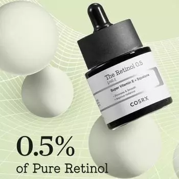 COSRX The Retinol 0.5 Oil 20ml, Антивозрастной, Против морщин, Укрепляющий, Kbeauty, Корейская косметика, образец