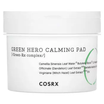 CosRx, успокаивающие подушечки One Step Green Hero, 70 листов, 4,56 жидких унций