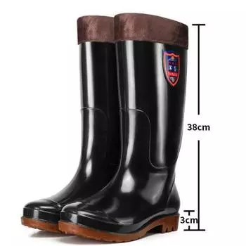Cost-Effective Thickened Over the Knee Safety Boots Slip-Resistant PVC Rain Boots 40 чёрный