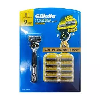 [Costco Free Shipping] Gillette New Gillette ProShield Yellow Razor + 9 Razor Blades Set ,Korean razor blade