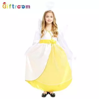 Costume Charming Halloween For Girls Featuring Playful Angel Dress In Polyester Fabric L