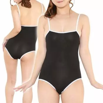 Costume Collection School Swimsuit Black x White Line chu-U-chu (Slightly Transparent) (S-019)