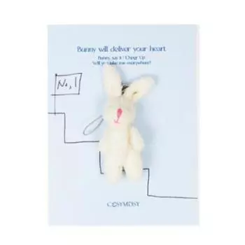 cosymosy Брелок-открытка Cheer Up Bunny 5 видов на выбор Ivory