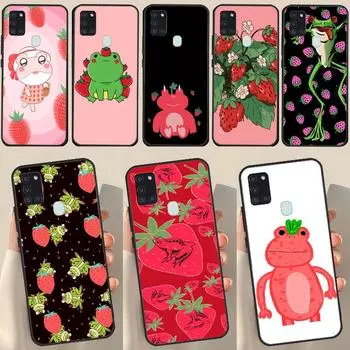 Cottagecore Fruit Strawberry Frog для Samsung Galaxy A34 A54 A14 A71 A51 A31 A11 A12 A22 A32 A52 A72 A50 A13 A53 чехол Samsung A31