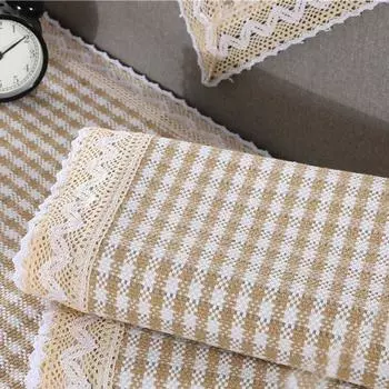 Cotton and Linen Sofa Cushion All Year Round Neutral Minimalist Modern New Chinese Fabric Craft Non Slip Old Coarse Cloth Anti-Static Mat Towel Cover No. 3 cotton thread woven old coarse cloth 65*70cm