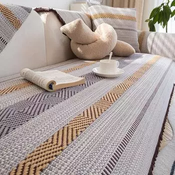 Cotton and Linen Sofa Cushion Non-Slip High-End Sofa Cover All-Inclusive Nordic Simple Thickened Cushion Cover Cloth Four Seasons Universal 70*70cm