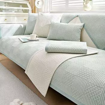 Cotton and Linen Sofa Slipcover Universal Machine Washable Sofa Cushion Towel Bedside Livingroom Furniture Protective Cover 70x70cm 1pc