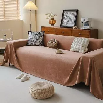 Cotton and Linen Sofa Towel Four Seasons Universal All-Inclusive Sofa Cover Dust Cover One-Piece Sofa Large Cover Cloth Anti-Cat Scratch 180*130cm