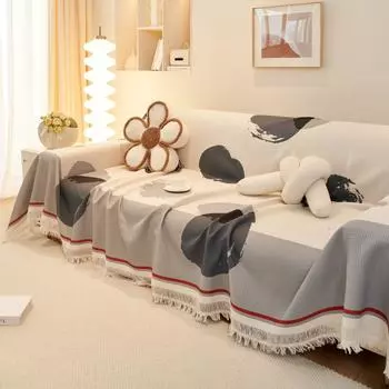 Полотенце для дивана из хлопка и льна, современное простое вафельное тиснение, все включено, универсальный чехол для дивана, ткань, универсальная, для машинной стирки, на все времена 180*130