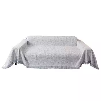 Полотенце для дивана из хлопка и льна, универсальное для всех сезонов, нескользящее, простое двустороннее покрывало для дивана AB, полностью защищенное от царапин от кошек 90*90cm