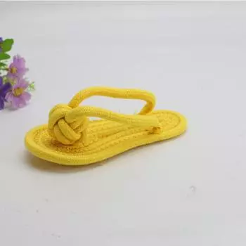 Cotton and linen striped slippers dog toy sound relief teddy puppy corgi grinding teeth resistant puppy pet products