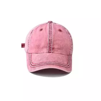 Cotton Breathable Kids Baseball Hat Sun Protection Cap With Elements Rainbow Candy Red