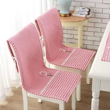 Cotton Chair Cushion Chair Cover Set One-Piece Chair Cushion All Year Round Non-Slip Dining Table Fabric Cushion Chair Back Integrated Office Teed-Red 45x 120cm [1 Pack]]