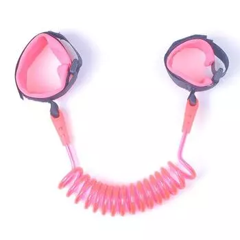 Cotton Cloth Anti-lost Wrist Link Band Children Harness Baby Traction Rope Baby Walkers Belt pink-B(Fixed)