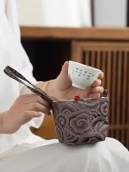 Cotton cloth bag, storage bag, master cup, portable and portable small tea cup bag, cloth bag, bundle pocket, travel cover