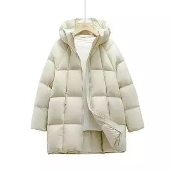 Cotton clothes women s season medium and long cloud puffs fashion hooded warm jacket S